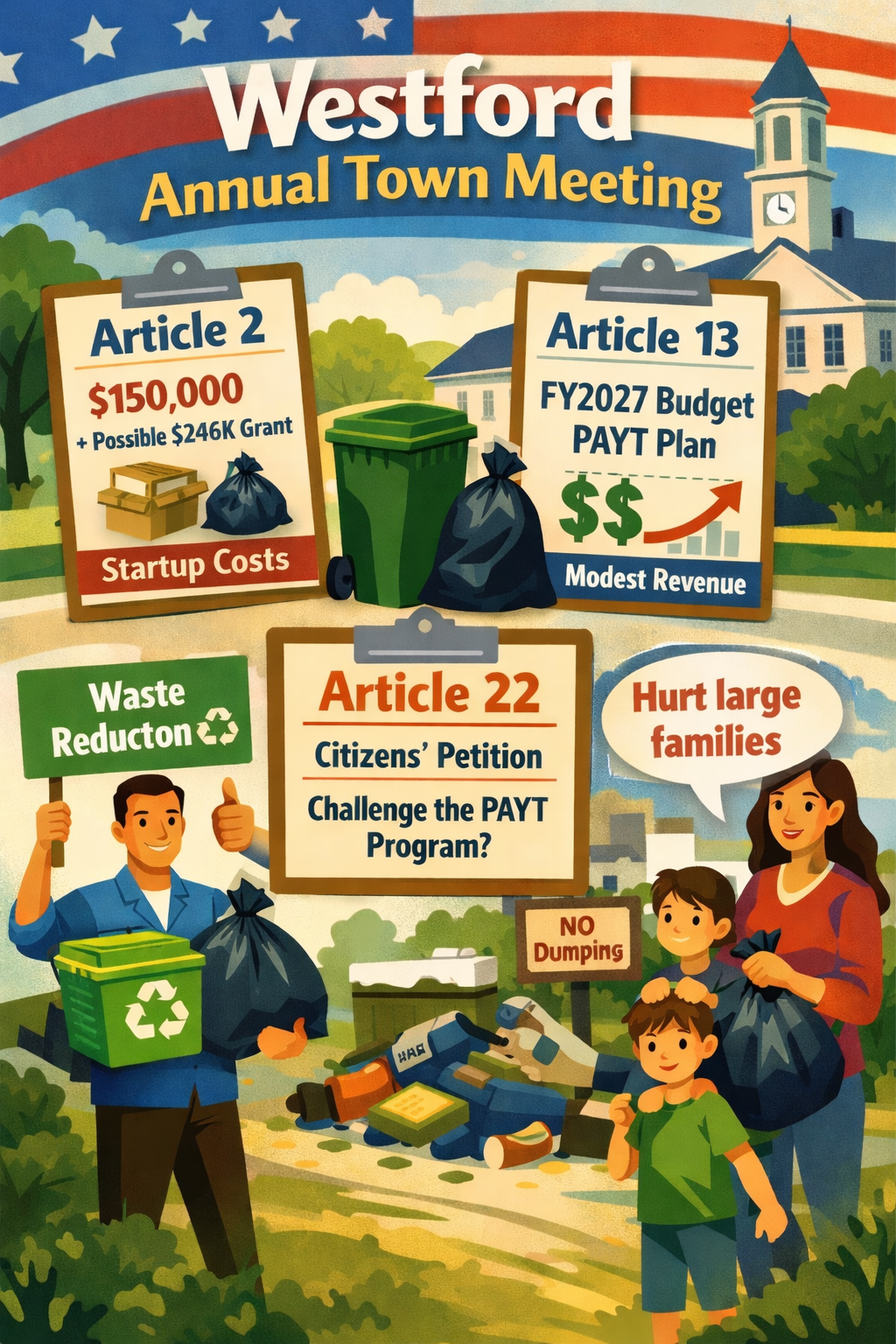 3 Pay-to-Throw Related Articles at Town Meeting Each Early in the Agenda